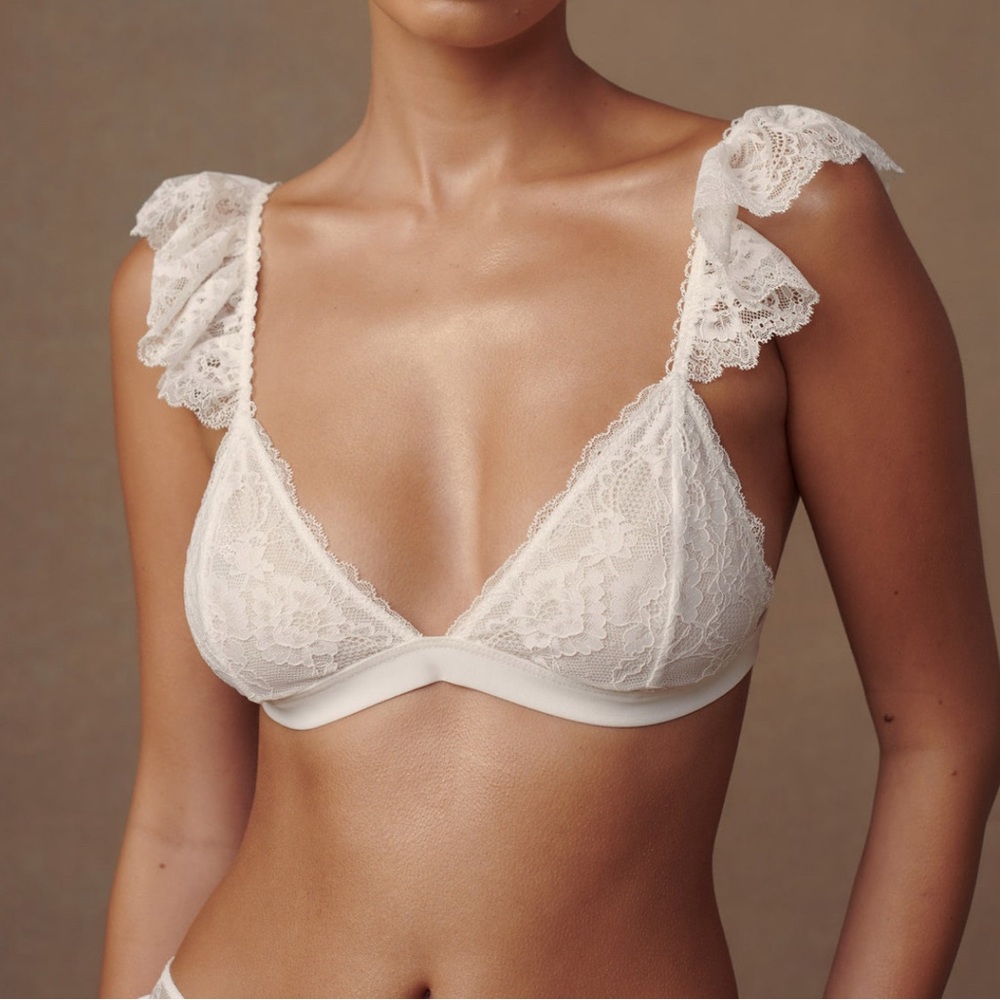 Meshki Lace Frill Triangle Bralette